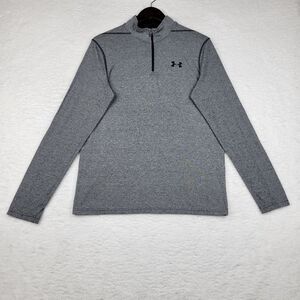 Under Armour‎ Sweatshirt Womens Small Gray Heatgear 1/4 Zip Long Sleeve Active